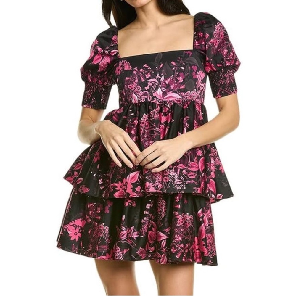 Alice & Olivia Emmalou floral ruffle mini